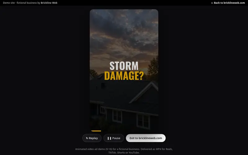 Preview of the ad-roofing-9x16 demo