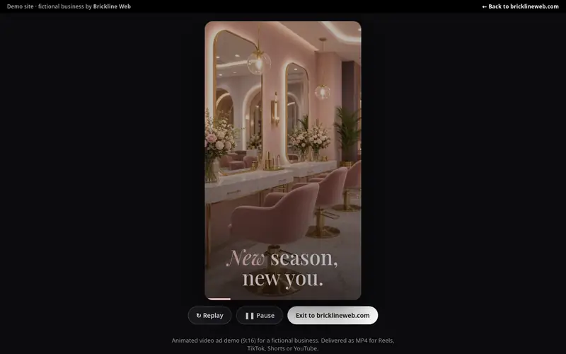 Preview of the ad-salon-9x16 demo