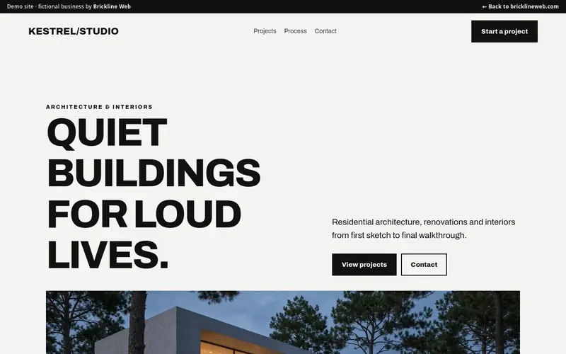 Preview of the architect-kestrel-studio demo