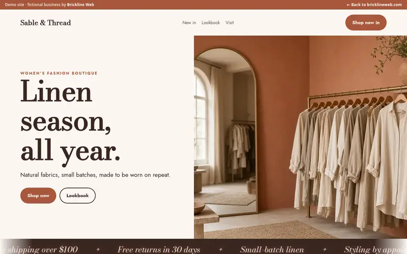 Preview of the boutique-sable-and-thread demo