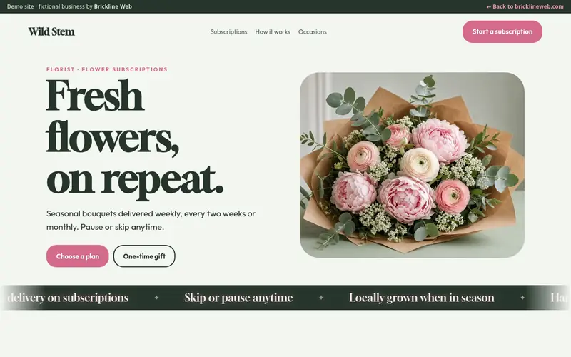 Preview of the florist-wild-stem demo