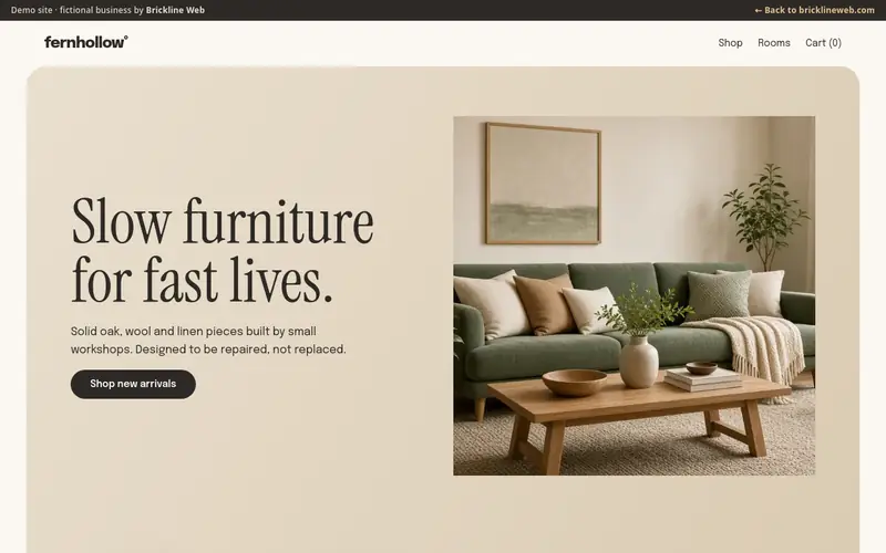 Preview of the furniture-fernhollow demo