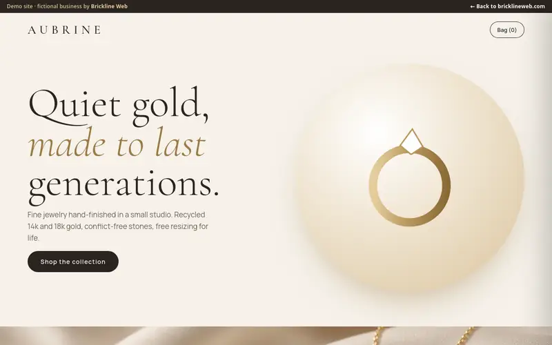 Preview of the jewelry-maison-aubrine demo