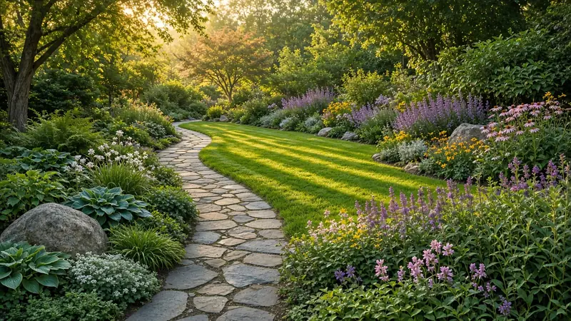 Freshly landscaped front yard (AI-generated image)