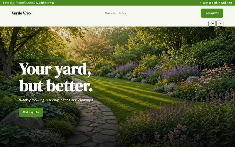 Preview of the landscaping-verde-vivo-bilingue demo
